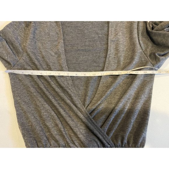 Ivin Ivin Womens Wrap Romper Jumpsuit Long Sleeve Ruched Tie Ankle Gray Size M - Picture 4 of 7